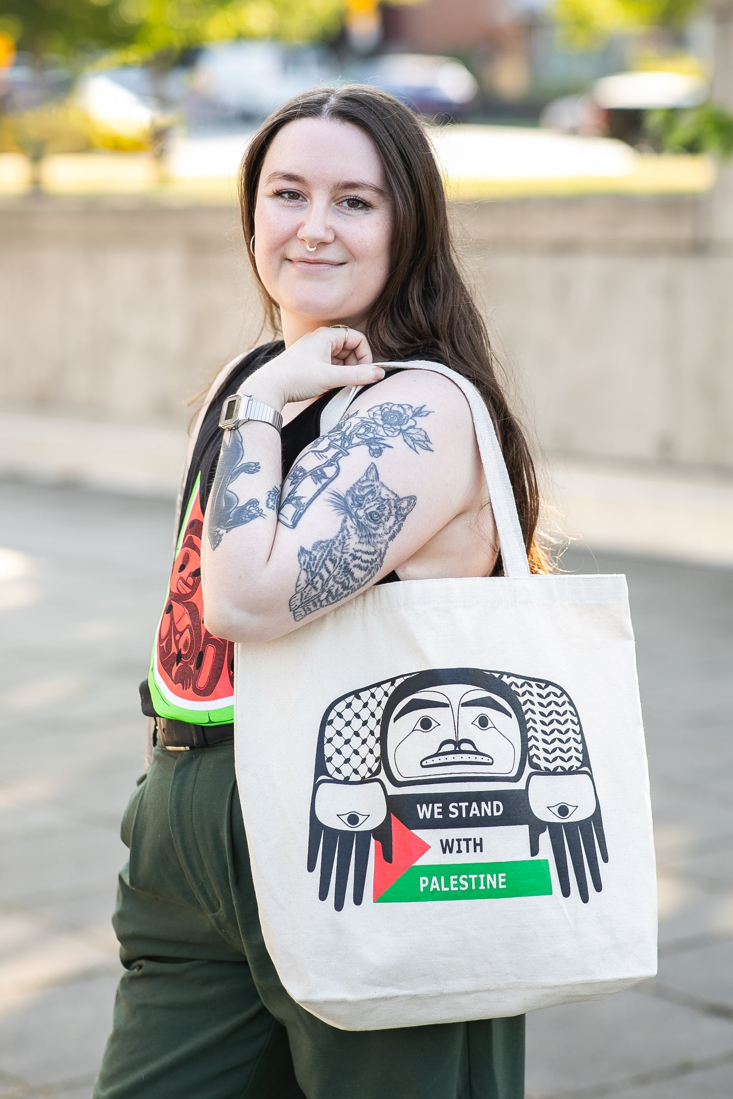 We Stand With Palestine Canvas Bag