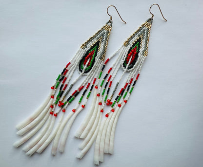 Kaffiyeh Beaded Earrings (Larissa Grieves)